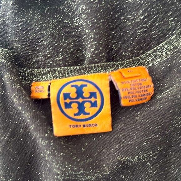 Tory Burch Copper Gold Linen Cardigan Sweater Top - Picture 9 of 9